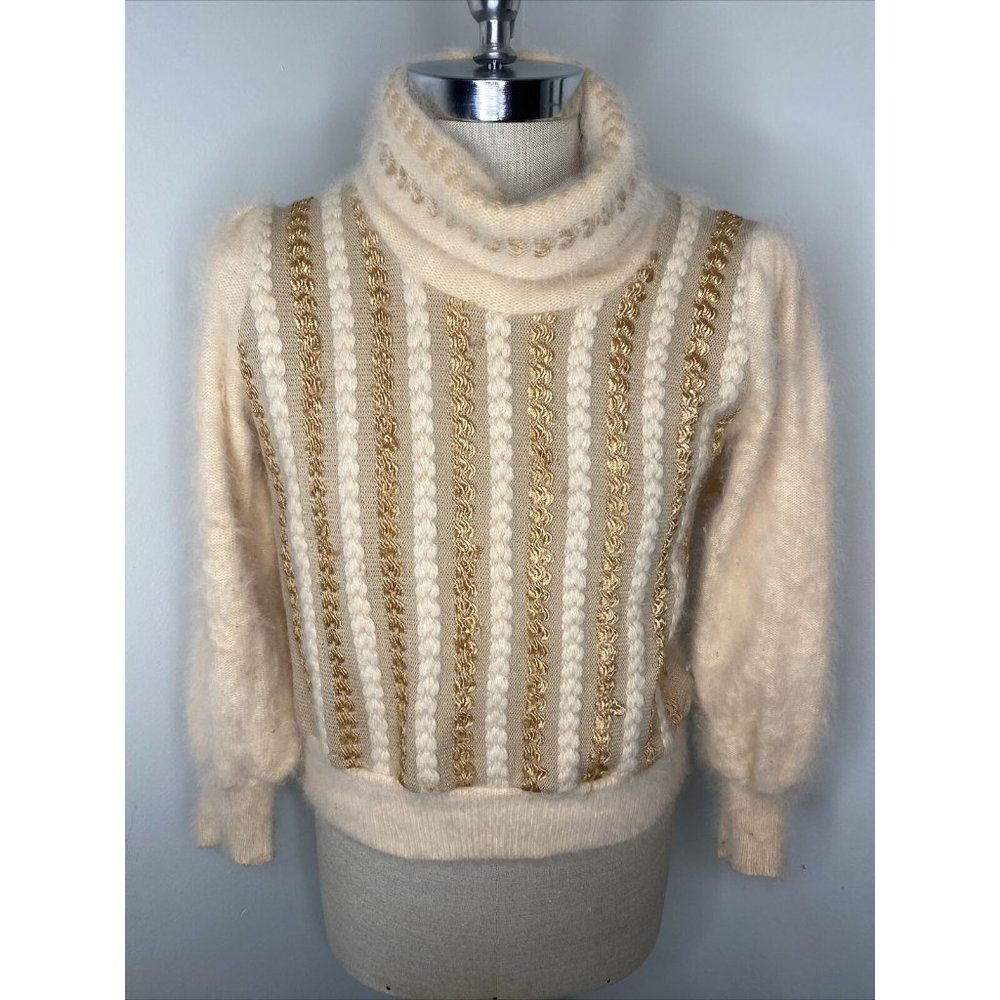 Vintage Suzanne Setbon Turtleneck Sweater Pink Soft Mohair 1980's Made in France